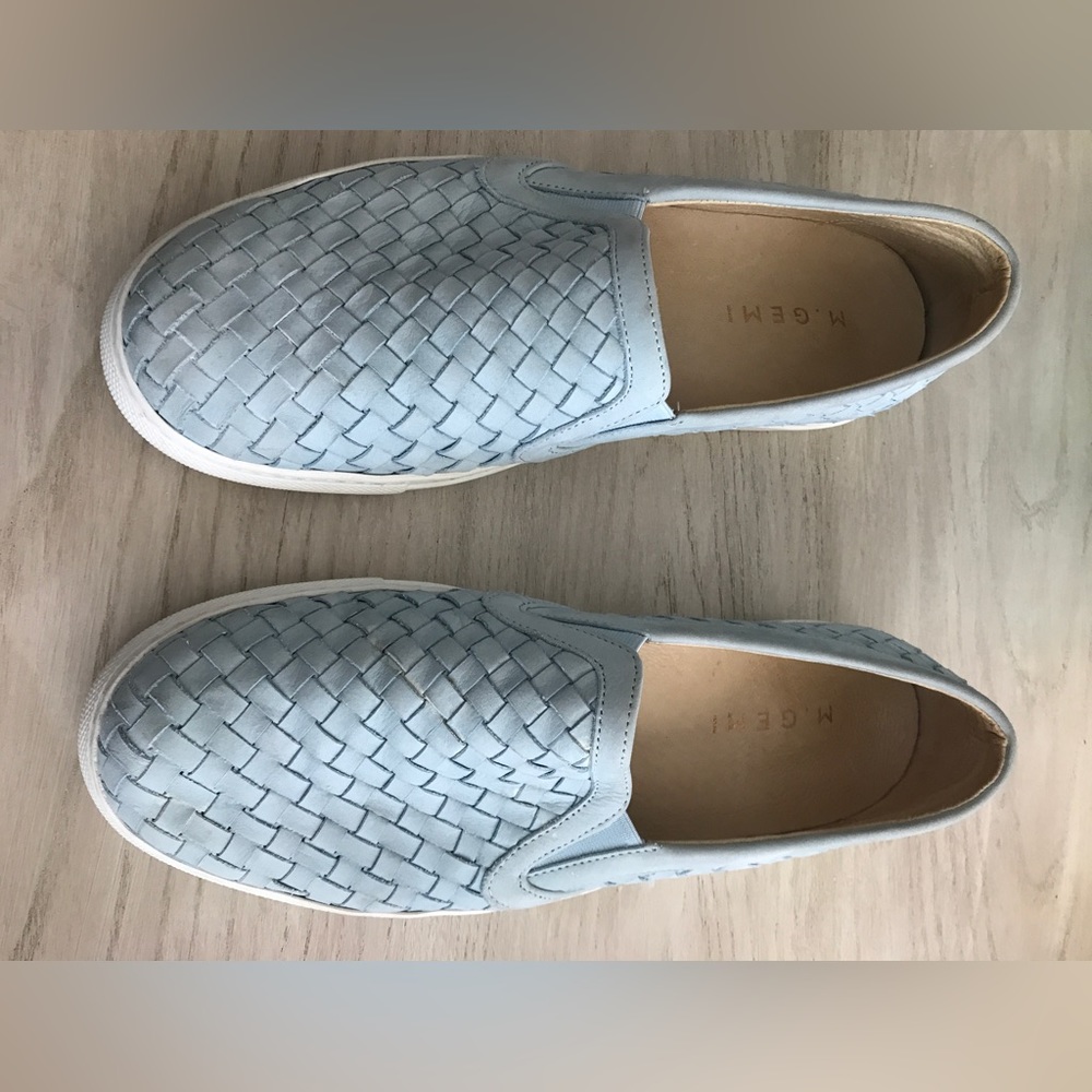 M. GEMI “Cerchio” Powder blue Leather Slip on Sneaker-Euro size 40 (9.5M)